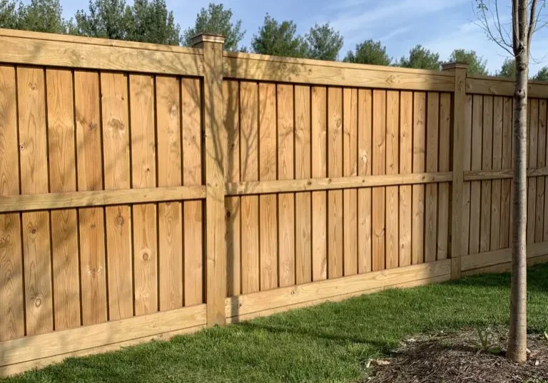 A wooden fence with no one in it